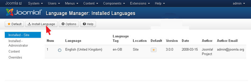 Joomla 3.0 Dil Paketi Yükleme ve Etkinleştirme