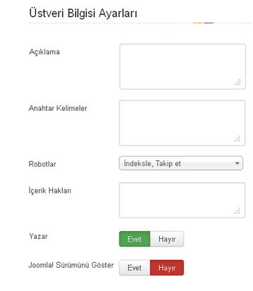 Joomla 3.0 Genel Yapılandırma Ayarları