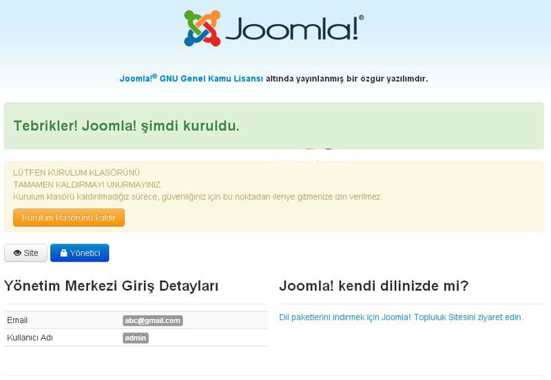 Joomla 3.0 Kurulumu
