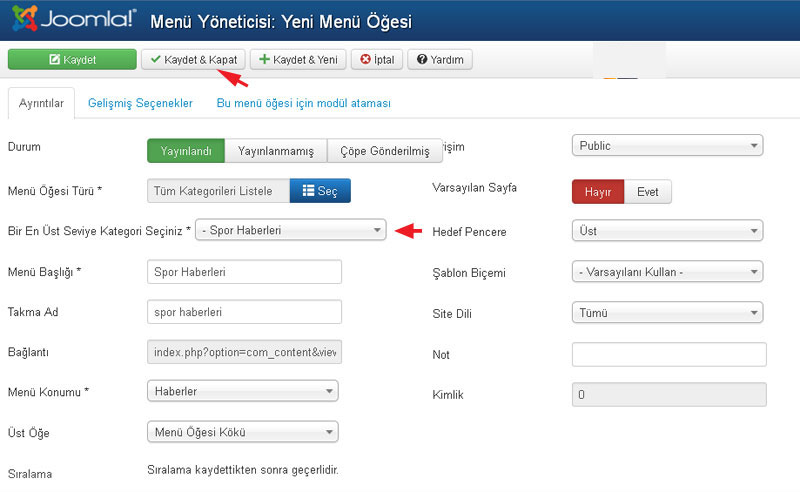 Joomla 3.0 Menü Ve Menü Öğesi Oluşturma